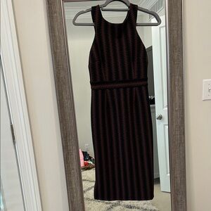 Maeve Black and Red Midi Dress